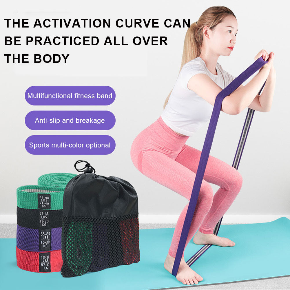 Elastique de Résistance Longue Tissu — Élastique Musculation & Yoga 7 à 40 kg