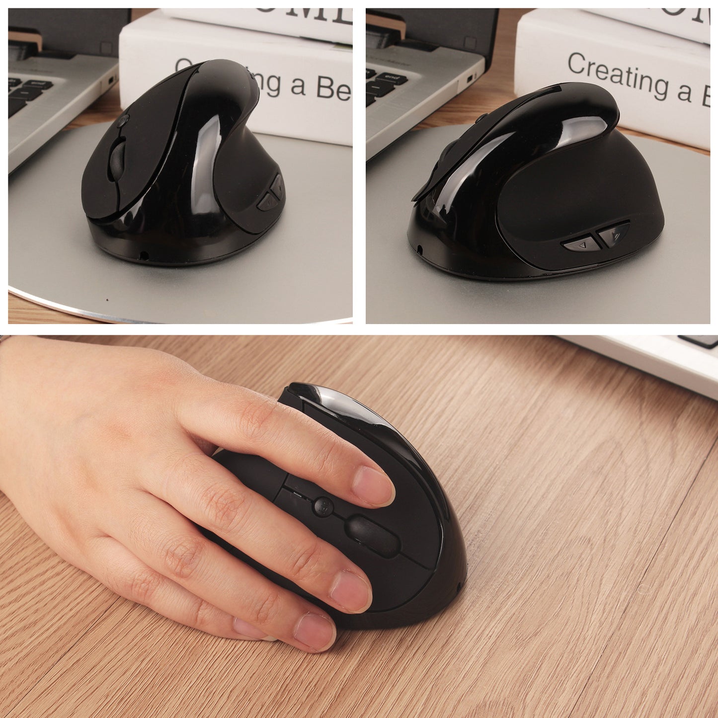 Souris Verticale Ergonomique — Recharge Sans Fil Induction