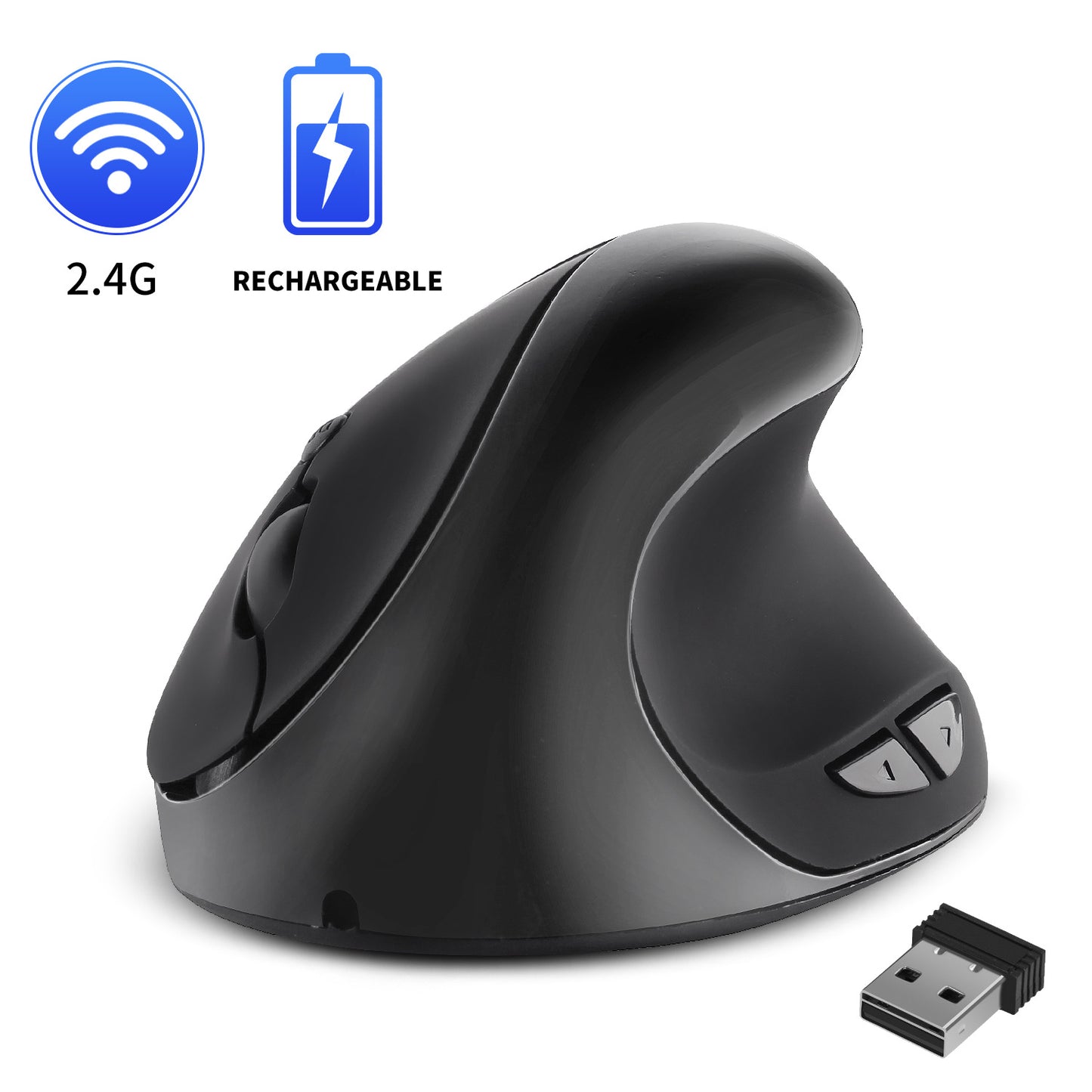 Souris Verticale Ergonomique — Recharge Sans Fil Induction