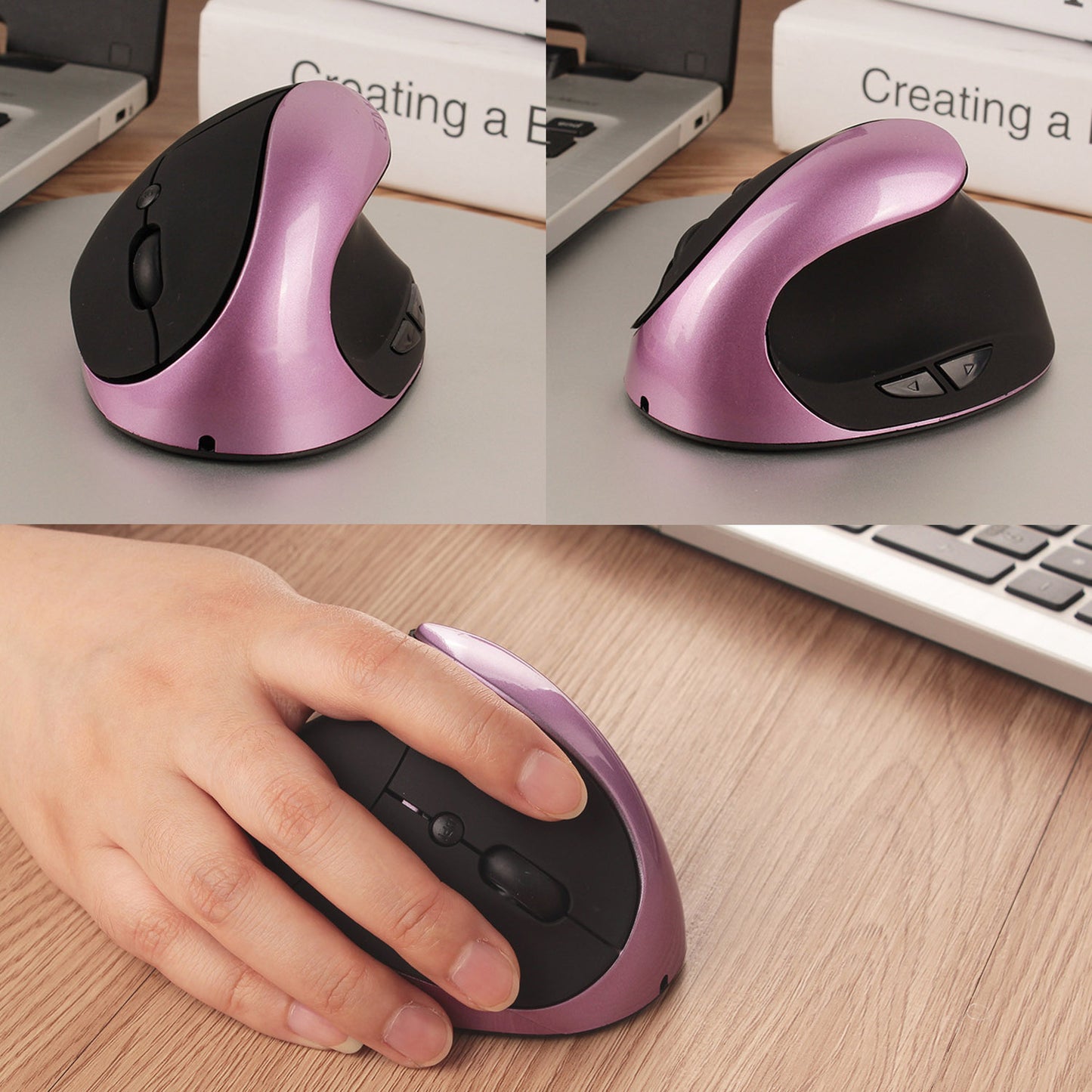 Souris Verticale Ergonomique — Recharge Sans Fil Induction