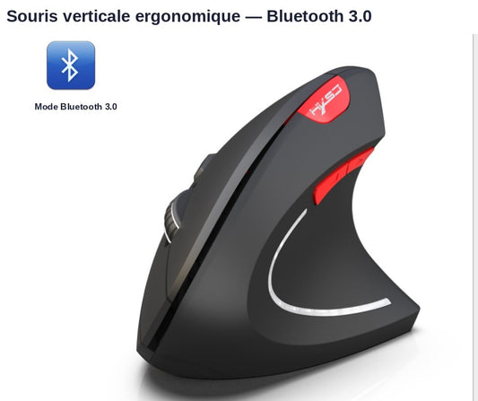 Souris Ergonomique Verticale Bluetooth T22 — Sans Fil 2.4G, 2400 DPI